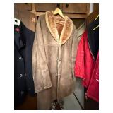 Jackets - Black Gallery Quilted Coat, Tan Shearling Coat, Red Free Country Puffer (Lot of 3)