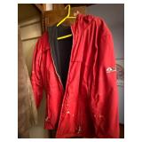 Jackets - Black Gallery Quilted Coat, Tan Shearling Coat, Red Free Country Puffer (Lot of 3)