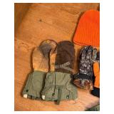 Assorted Hunting Winter Gear Bundle - Gloves, Mittens, Orange Beanie, Liners & Foot Warmers
