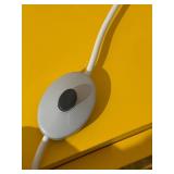 Vintage Mushroom Style Table Lamp - Yellow Dome Shade, White Base - Tested Working