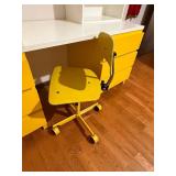 Vintage Murame Finland - Finnish-Made Modular Desk with 3 Yellow Drawer Units, 2 White Cabinet, Yellow Chair & White Shelf
