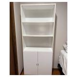 White Storage Cabinet with Open Shelves - 2-Door Base - ~70in Tall