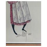 P Buckley Moss Signed Personalized Print - Girl Playing Violin Framed Artwork