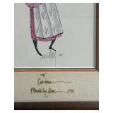 P Buckley Moss Signed Personalized Print - Girl Playing Violin Framed Artwork