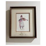 P Buckley Moss Signed Personalized Print - Girl Playing Violin Framed Artwork