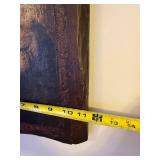 Antique Style Madonna & Child Hand Painted Religious Icon on Carved Wood Panel