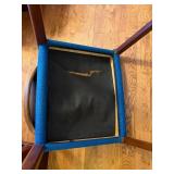 Vintage Mid-Century Modern Teal Upholstered Wood Chair with Curved Back