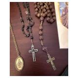 Amber Tone Bracelet & Matching Earrings, Grey/White Tile-Linked Necklace