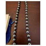 Tulip Onyx Black Bead Necklace - Single Strand, Gold Tone Clasp