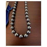 Tulip Onyx Black Bead Necklace - Single Strand, Gold Tone Clasp