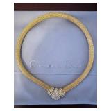 Christian Dior Gold-Tone Pavé Crystal Center Necklace