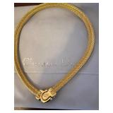 Christian Dior Gold-Tone Pavé Crystal Center Necklace