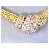 Christian Dior Gold-Tone Pavé Crystal Center Necklace
