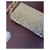 Glass Heart Pendant Necklace Pair - Multicolor Swirl on Cord