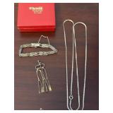 Leskovar 835 Silver Screw-Back Earrings, Filigree Necklace & Bracelet