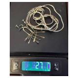 Leskovar 835 Silver Screw-Back Earrings, Filigree Necklace & Bracelet