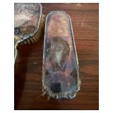 Vintage Vanity Brush Set with Ornate Dressing Brush, Long Bristle Brush & Comb