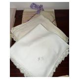 Handkerchiefs - Vintage Hand-Embroidered Collection with Lace Edges, Assorted