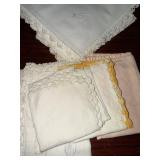 Handkerchiefs - Vintage Hand-Embroidered Collection with Lace Edges, Assorted