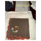 Handkerchiefs - Vintage Hand-Embroidered Collection with Lace Edges, Assorted