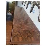 Burl Walnut Vintage Wood Bookcase - 55 x 12 x 56 In