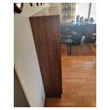 Burl Walnut Vintage Wood Bookcase - 55 x 12 x 56 In