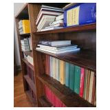 Burl Walnut Vintage Wood Bookcase - 55 x 12 x 56 In