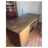 Dark Walnut Executive Desk with Pedestals, 64 x 30 x 29