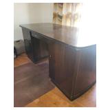 Dark Walnut Executive Desk with Pedestals, 64 x 30 x 29