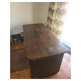 Dark Walnut Executive Desk with Pedestals, 64 x 30 x 29