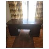 Dark Walnut Executive Desk with Pedestals, 64 x 30 x 29