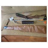 Vintage Gun Cleaning Kit - 4 Rods, Brushes, Patches & Leather Case