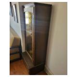 Vintage Wood Curio gun case Cabinet with Glass Door - 27W x 18D x 65H in, 2 Drawers