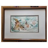 White Oak Gallery Framed Watercolor Birds Painting