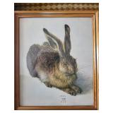Dog & Hare Art Prints - 3 Framed Vintage Illustrations