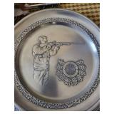 Pewter Tin Plates - Hunter, Deer & Bodensee Scene (Handwerks-Siegel) (Lot of 3)