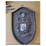 Pfender Coat of Arms Shield Wall Plaque - Crest with Lions