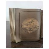 Shane-dah Quartz Clock - Book-Style Bronze-Tone Case with Duck Embossed Panel