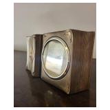 Shane-dah Quartz Clock - Book-Style Bronze-Tone Case with Duck Embossed Panel