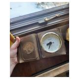 Shane-dah Quartz Clock - Book-Style Bronze-Tone Case with Duck Embossed Panel