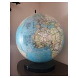 Miller Electric Co World Globe Lamp on Black Stand with Inline Switch