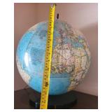 Miller Electric Co World Globe Lamp on Black Stand with Inline Switch
