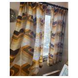 Drapery - Vintage Custom Made, 4 Panels, Geometric Retro Print