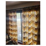 Drapery - Vintage Custom Made, 4 Panels, Geometric Retro Print