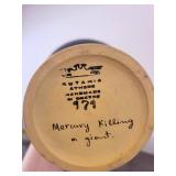 Mercury Killing a Giant - Handcrafted Black-Figure Amphora Vase, 11 in Tall