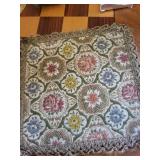 Vintage Brass Desk Set with Letter Rack, Candle Snuffer, Inkwell, 8 Turquoise Ceramic Dishes