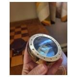 Institute of Technology IT Medallion - University of Minnesota Round Brass with Leather Case