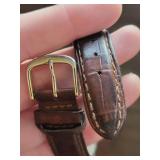 Elk Antler Dial Cross Crest Wristwatch - Brown Leather Strap