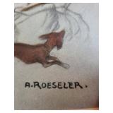 A. Roeseler Die Treibjagd - Vintage German Hunting Prints (Lot of 2)