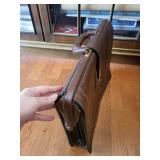 Leather Briefcase - Genuine Brown Leather with Brass Lock & Handle